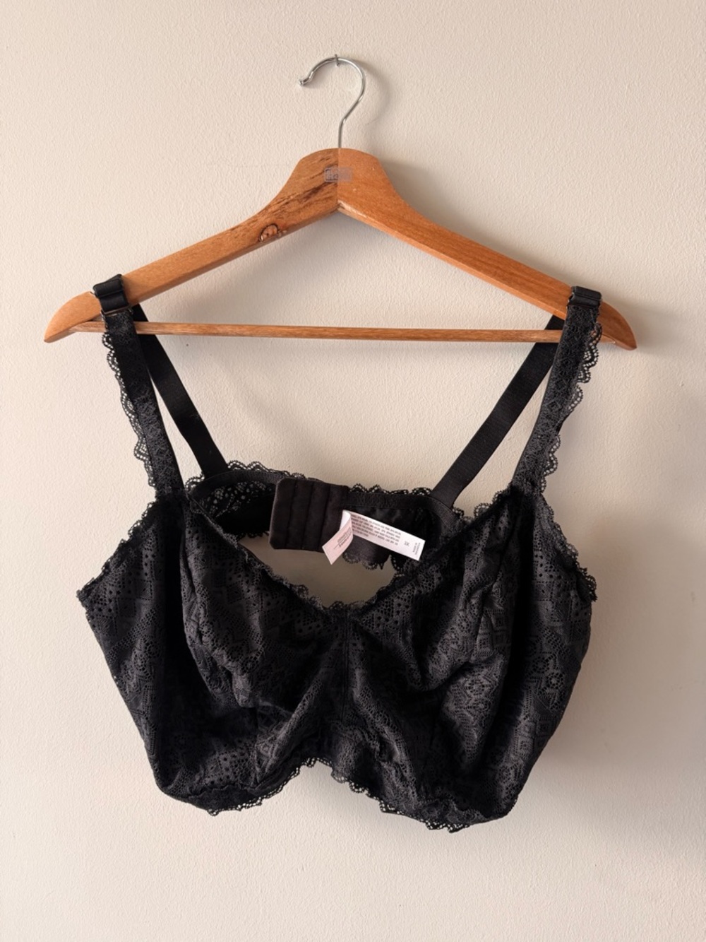 3X Plus Size Auden Black Lace Underwire Bralette